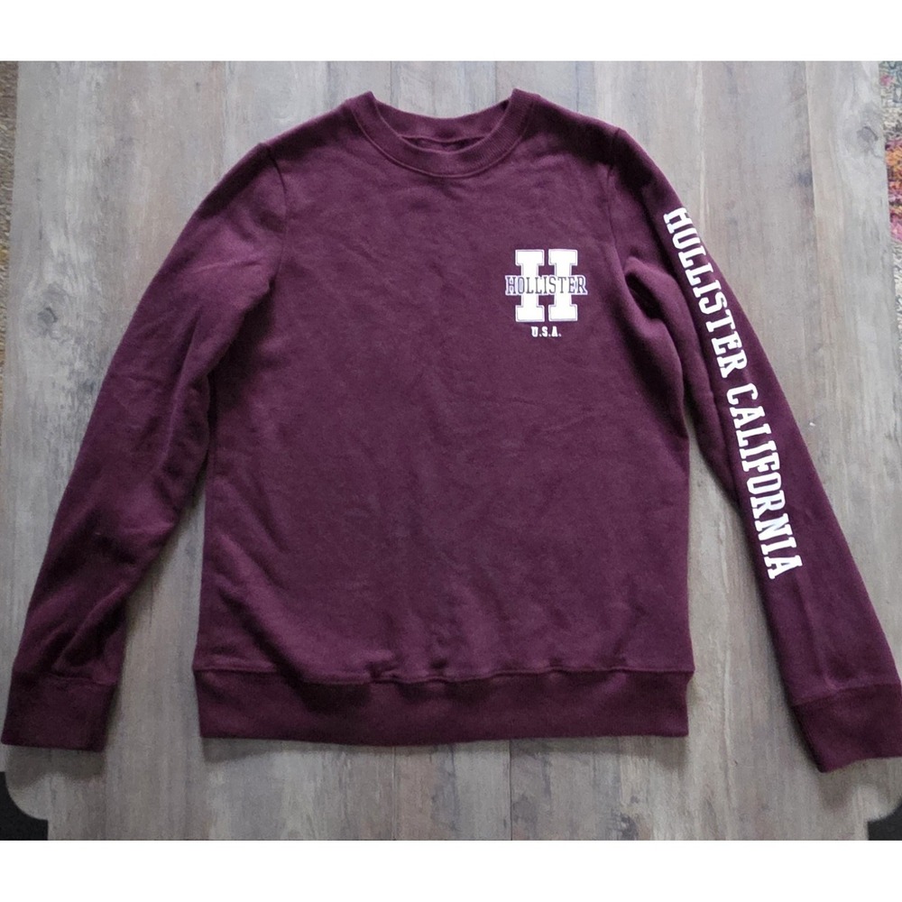Hollister Burgandy Pullover Fleece Lined Sweatshirt Women M